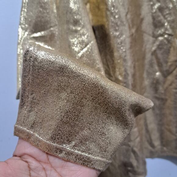 Lauren Ralph Lauren Stylish Grannycore Boatneck Long Sleeve Blouse Gold XL NWT - Picture 6 of 11